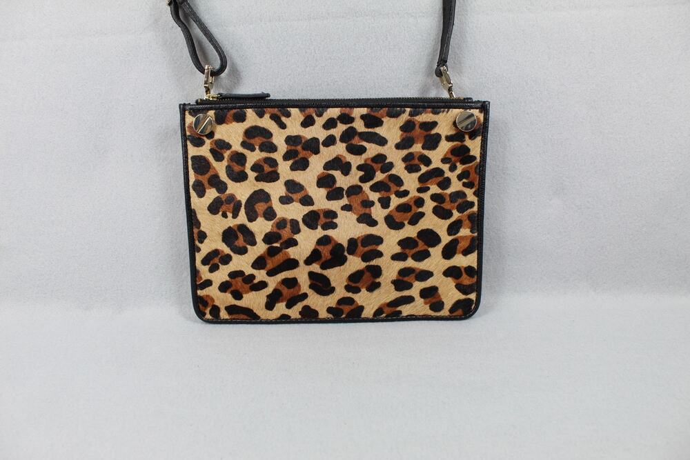 Talbots Leopard Print Calf Hair Leather Crossbody Bag Animal Print Handbag